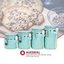 4PC Ceramic Canister Set W/Spoon (Turquoise)