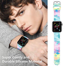 Sport Band Compatible with Apple Watch Floral Silicone Pattern Strap Band for iWatch