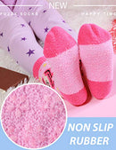 Toddler Kids Girls Fuzzy Slipper Socks Grips Non Slip Fluffy Cozy Comfy Warm Winter