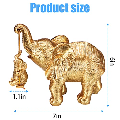 ZJ Whoest Elephant Statue. Gold Elephant Decor Brings Good Luck, Health, Strength. Elephant Gifts for Women, Mom Gifts. Decorations Applicable Home, Office, Bookshelf TV Stand, Shelf, Living Room