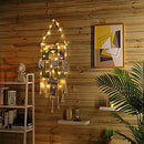 Hanging Photo Display Macrame Wall Hanging Photo Holder with 8 Modes USB Plug