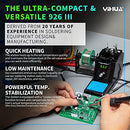 926 III 60W Digital Display Soldering Iron Station Kit w 2 Helping Hands, 6 Extra Iron
