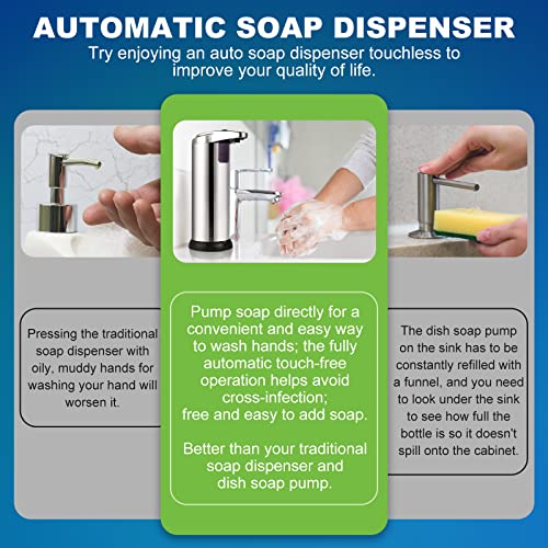 Automatic Soap Dispenser, Touchless Soap Dispenser Bathroom, 3 Adjustable Level