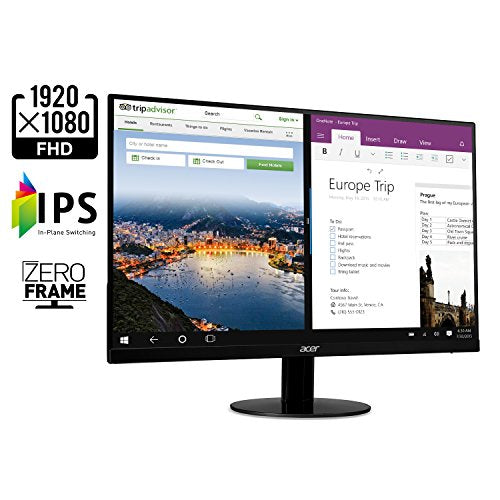 Acer 21.5 Inch Full HD (1920 x 1080) IPS Ultra-Thin Zero Frame Computer Monitor (HDMI & VGA Port)