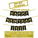 Shiny, Gold Happy New Year Banner - Large 10 Feet, No DIY | NYE Decorations