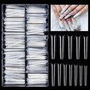 No C Curve Extra Long Coffin Nail Tips 420PCS Clear XXXL Acrylic False Nails Soft Gelly
