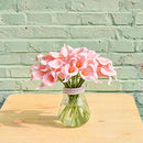 20pcs Pink Flowers Artificial Calla Lily Silk Flowers 13.4" for Home Kitchen Decorations