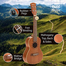 Concert Ukulele Bundle, Deluxe Series 24 Inch Mahogany Ukulele with Aquila Nylgut Strings