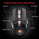 Wireless Gaming Keyboard and Mouse,Rainbow Backlit Rechargeable Keyboard