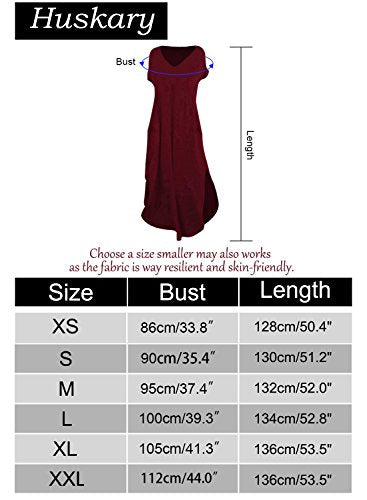 Womens Casual Pocket Beach Long Dress Short Sleeve Split Loose