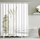 Curtain Zen Stone Wild Grass Reflection in Water Shower Curtains 12 Hooks