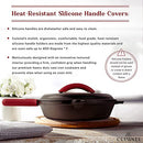 Cast Iron Skillet Set with Lids - 8"+10"+12"-inch Pre-Seasoned Covered Frying Pan Set