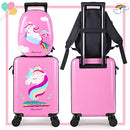 Unicorn Kids Luggage, Girls Carry on Suitcase W/ 4 Spinner Wheels