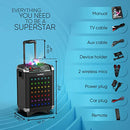 Bluetooth Karaoke Machine - Portable Singing Equipment Set W/ 2 Wireless Karaoke Microphones