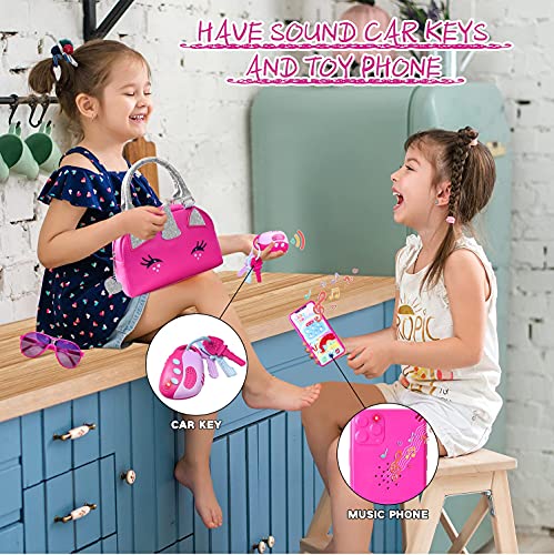 Unicorns Gifts for Girls Purse - Toddler Purse Set Pretend Play Makeup Toys