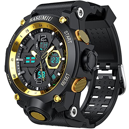 Mens Sports Watches Waterproof Analog Digital Sports Watch Electronic Tactical Army