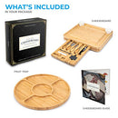 Smirly Cheese Board and Knife Set: 16 x 13 x 2 Inch Wood Charcuterie Platter