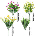 9pcs Artificial Flowers Outdoors, UV Resistant Plastic Flower Plants for Outdoor