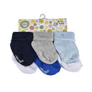 Little Me Baby Boys 6 Pack Socks, Blue/White/Gray, 0-6 Months