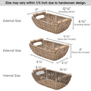 Hand-Woven Small Wicker Baskets, Seagrass Storage Baskets with Wooden Handles