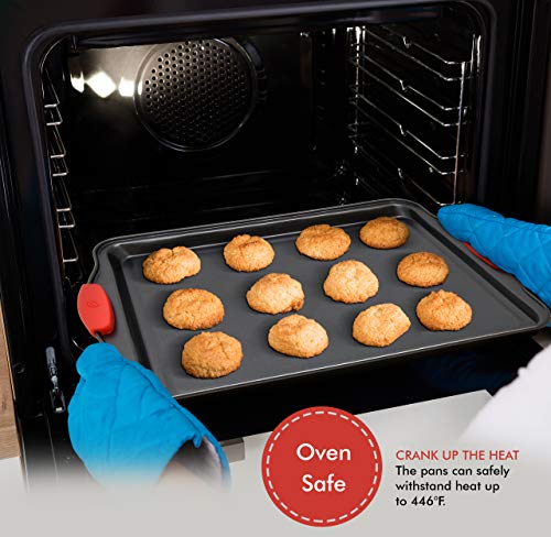Baking Sheets for Oven Nonstick Cookie Sheet Set - 3 Piece Steel Bakeware Set