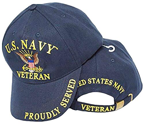 United States Navy Veteran Proudly Served Blue Hat Cap USN