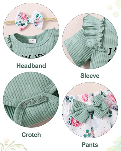 Baby Girl Clothes Newborn Girl Spring Outfits Ruffle Romper Floral Pants Set Infant Girl Clothes