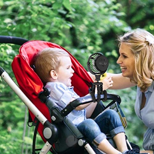 Battery Operated Stroller Fan Flexible Tripod Clip On Fan with 3 Speeds and Rotatable