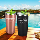 Daddy and Mommy Est 2023 Travel Tumbler, New Parents Insulated Tumblers 20Oz