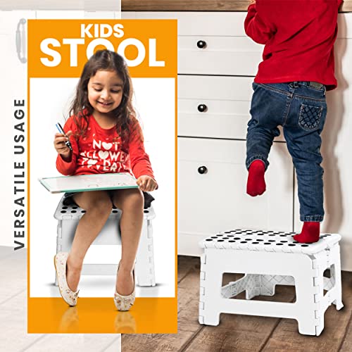 Foldable Step Stool for Kids - 11 Inches Wide and 8 Inches Tall - Holds Up to 300 lbs