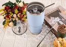 30oz Blue Tumbler Stainless Steel Double Wall Vacuum Insulated Mug with Straw and Lid