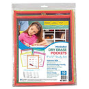 C-Line Reusable Dry Erase Pockets, 9 x 12 Inches, Assorted Neon Colors