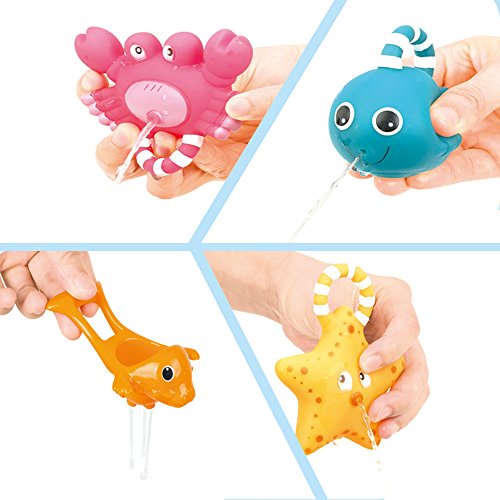 Fishing Floating Squirts Toy and Water Scoop with Organizer Bag(8 Pack)