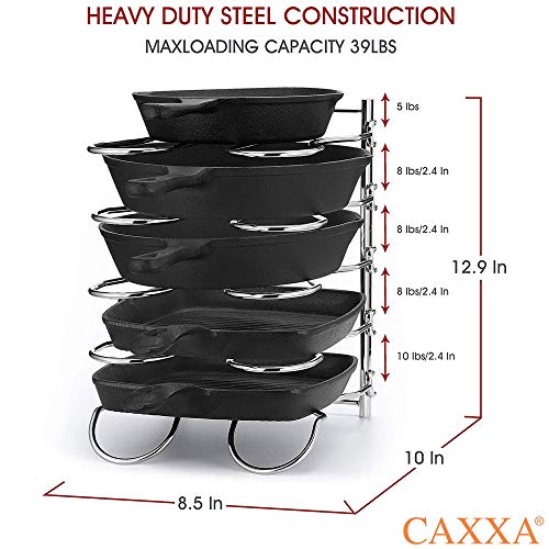 Heavy Duty Pan Rack, Pot Lid Rack, Kitchen Cabinet Pantry Cookware Organizer Rack