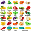 70 PCS Cutting Play Food Toy for Kids Kitchen, Pretend Fruit &Vegetables Accessories