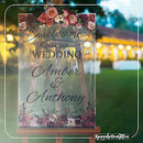 Roses Themed Wedding Sign - Wedding Welcome Sign