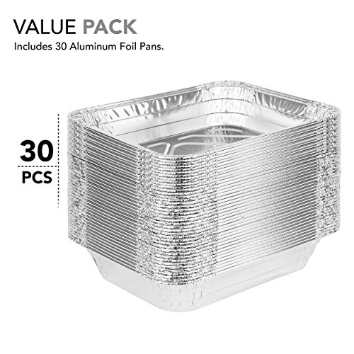 Aluminum Pans 9x13 Disposable Foil Pans (30 Pack) - Half Size Steam Table