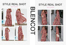 Womens Casual Floral Deep V Neck Long Sleeve Long Evening Dress Cocktail Party