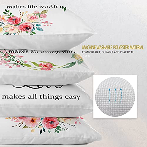 Muuyi Flower Pillow Covers 18x18 Pillow Protector Decorative Throw Pillows Decor