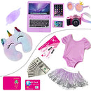 American 18 Inch Girl Doll Travel Suitcase Play Set with 18 Inch Doll Clothes and Accessories