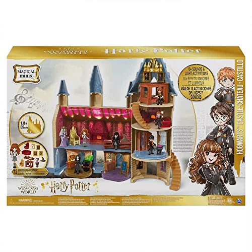 Harry Potter, Magical Minis Hogwarts Castle with 12 Accessories, Lights, Sounds