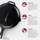Cast Iron Skillet Set with Lids - 8"+10"+12"-inch Pre-Seasoned Covered Frying Pan Set