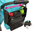 Non-Slip Stroller Organizer with Insulated Cup Holders, Shoulder Strap