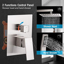 10 Inches Bathroom Rain Shower Combo Set Wall Mounted Rainfall Brushed Nickel Shower Head System Rough-in Valve Body and Trim Included,HGN