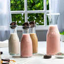 Glass Carafe Pitchers, Beverage Dispensers, Clear Jugs with Plastic Lids
