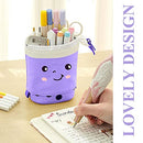 Boba Cute Standing Pencil Case for Kids, Pop Up Pencil Box Makeup Pouch, Stand UP