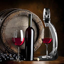 Deluxe Essential Red Pourer and Decanter Tower Stand Set Easily and Conveniently