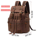 High Capacity Canvas Vintage Backpack - for School Hiking Travel 12-17" Laptop