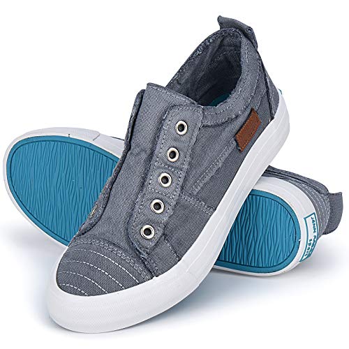 Women Canvas Shoes Unlaced Slip on Sneakers Flats Shoes