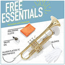 Trumpets for Beginner or Advanced Student w/Case, Cloth, Oil, Gloves - Brass Musical Instruments